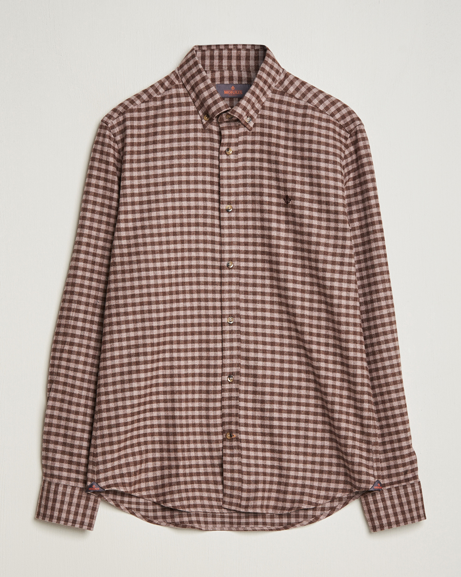 Herr | Skjortor | Morris | Flanell Check Shirt Brown
