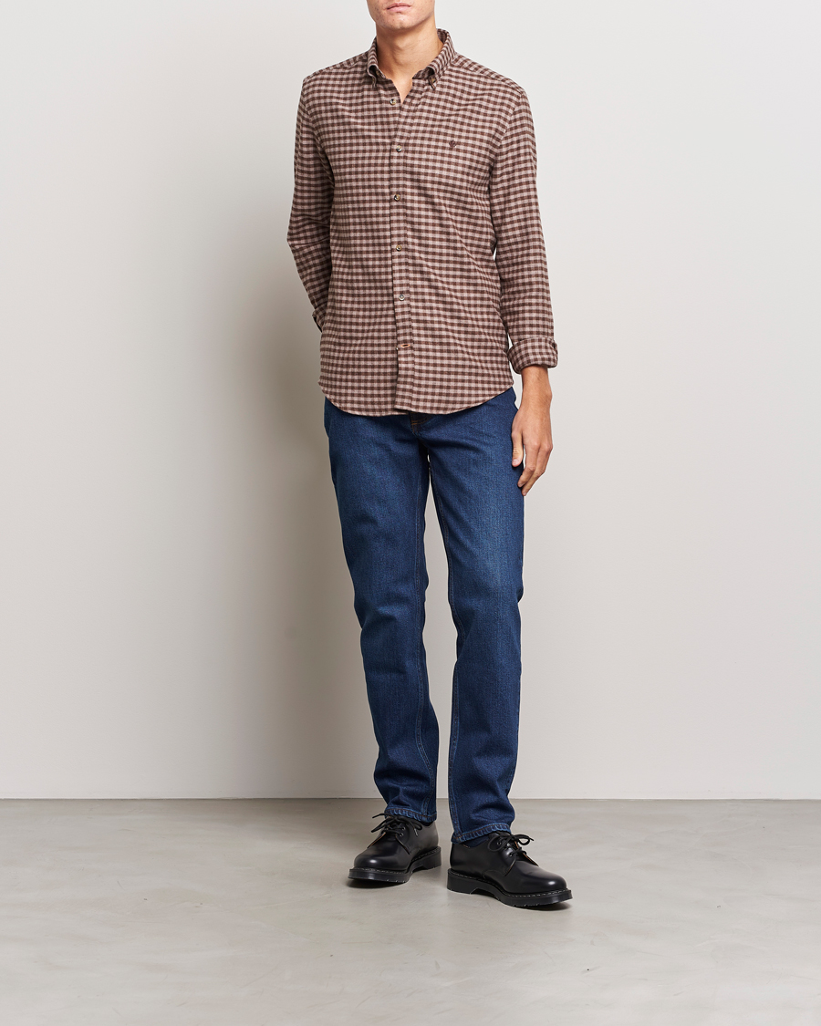 Herr | Skjortor | Morris | Flanell Check Shirt Brown