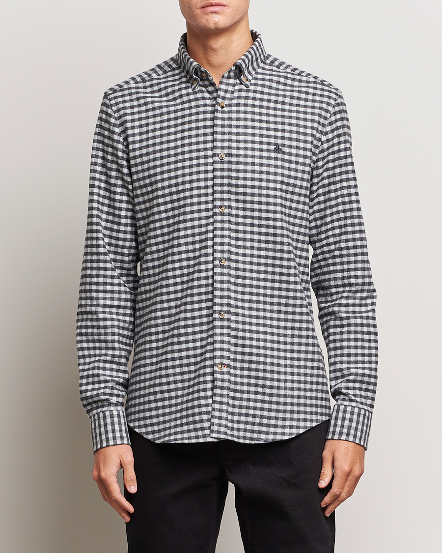 Herr | Skjortor | Morris | Flanell Check Shirt Grey