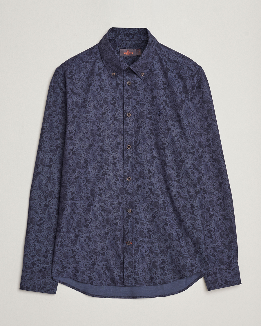 Herr | Skjortor | Morris | Printed Flower Shirt Navy