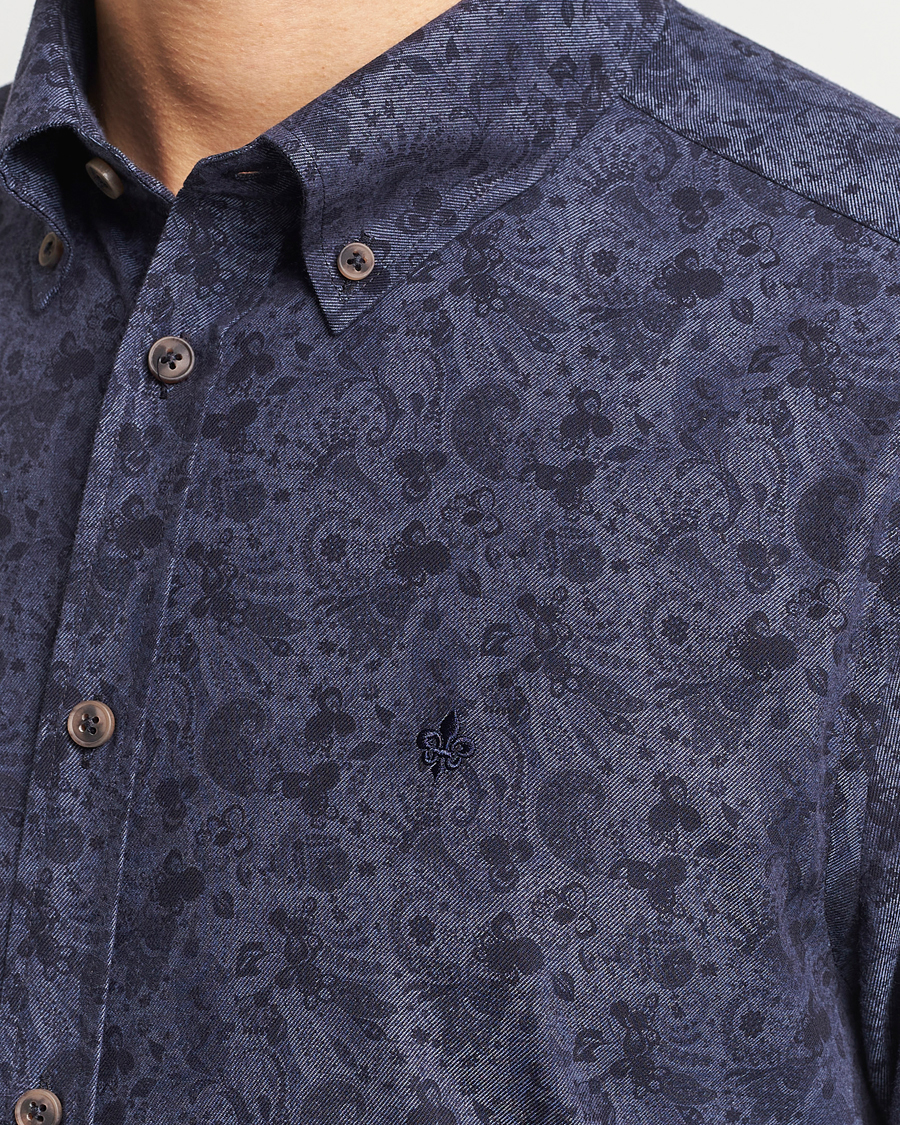Herr | Skjortor | Morris | Printed Flower Shirt Navy