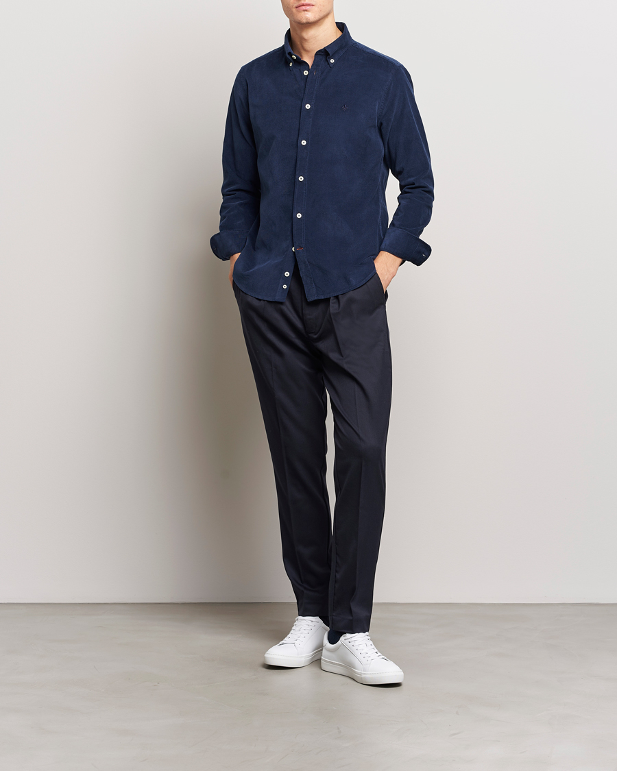 Herr | Skjortor | Morris | Douglas Corduroy Shirt Blue
