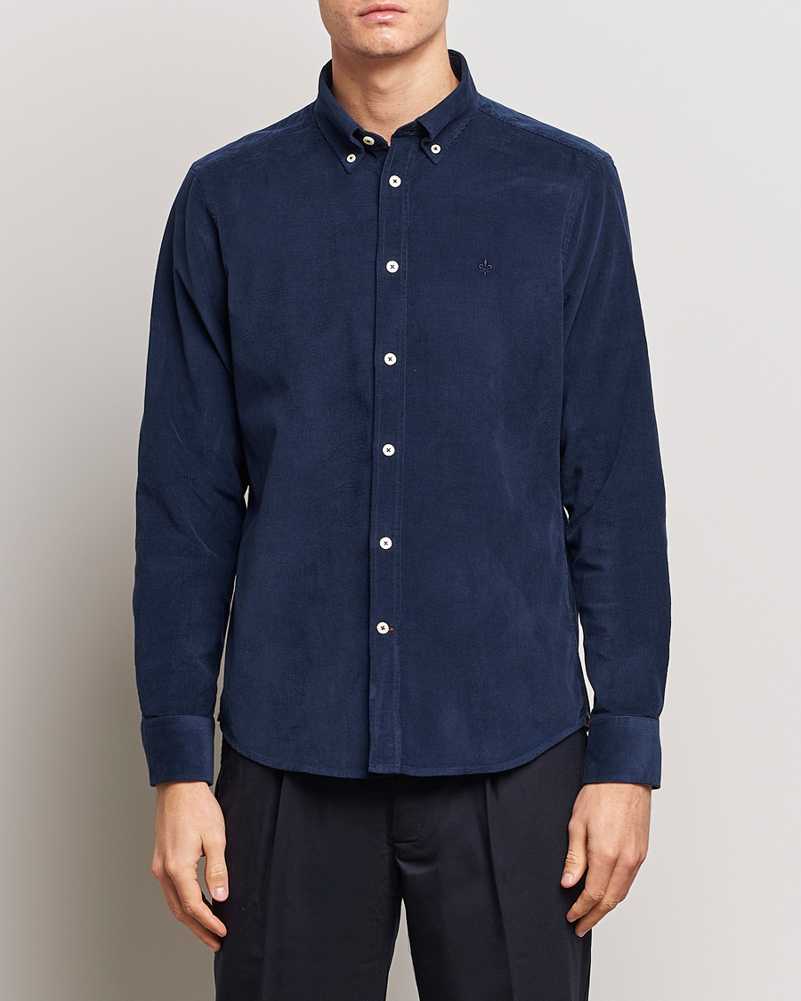 Herr | Skjortor | Morris | Douglas Corduroy Shirt Blue