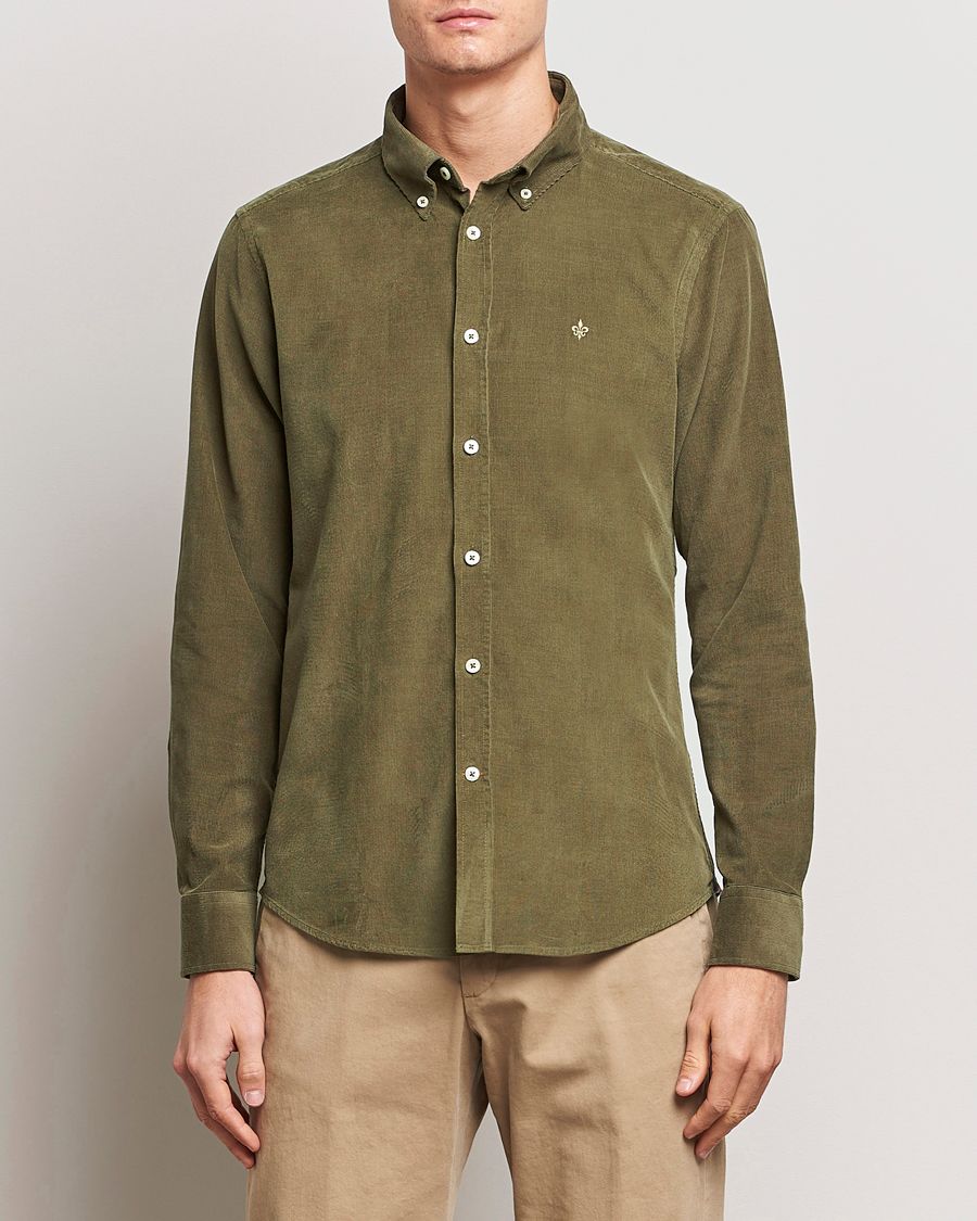 Herr | Skjortor | Morris | Douglas Corduroy Shirt Olive