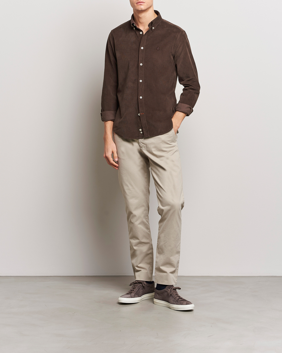 Herr | Skjortor | Morris | Douglas Corduroy Shirt Brown