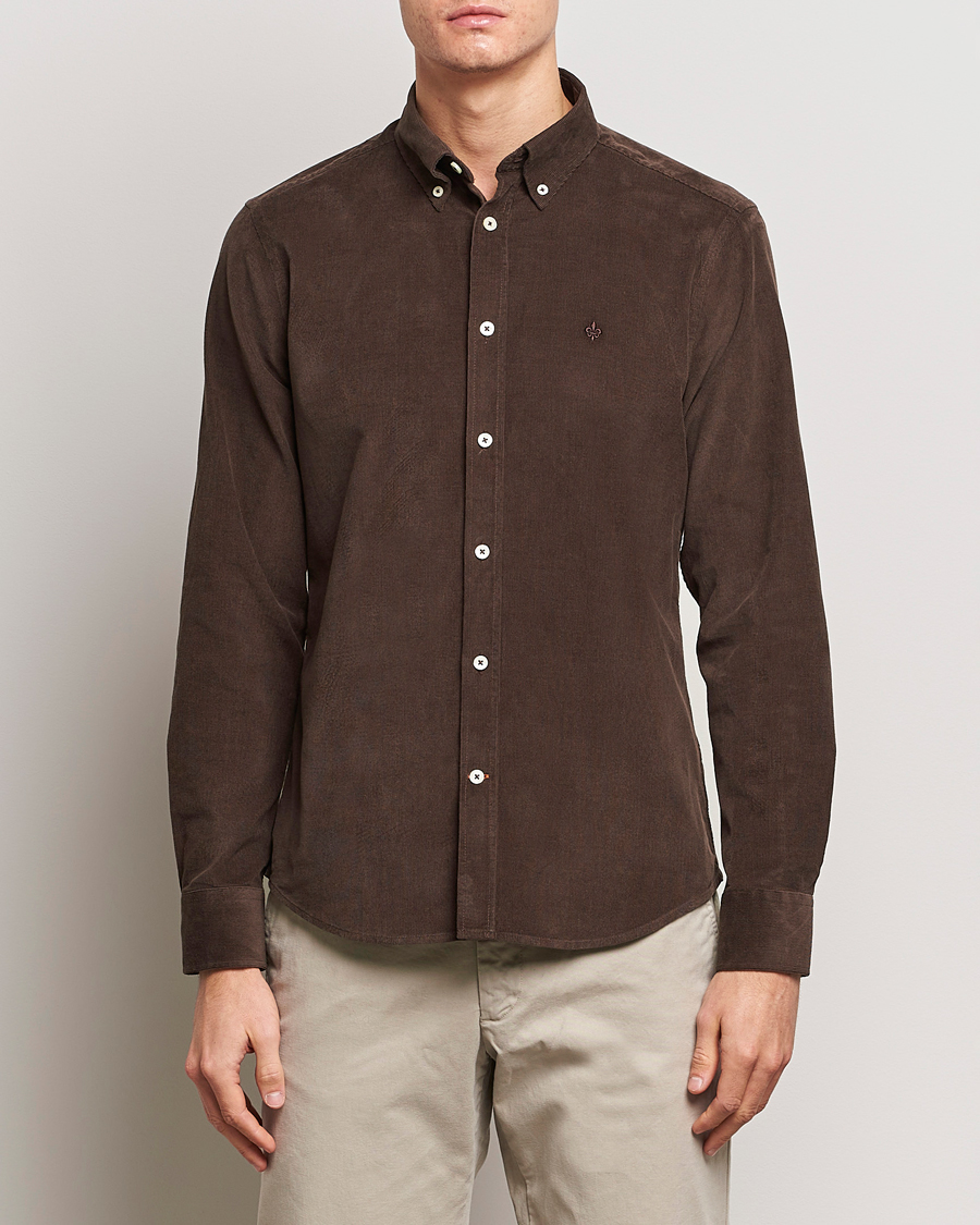 Herr | Skjortor | Morris | Douglas Corduroy Shirt Brown