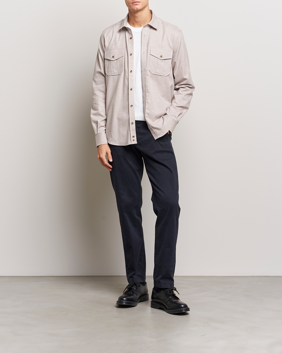 Herr | Skjortor | Morris | Weights Flanell Shirt Khaki