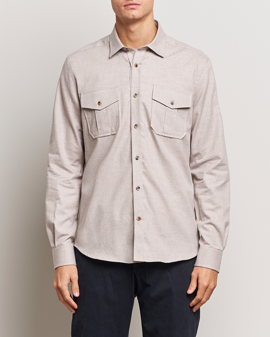 Herr | Skjortor | Morris | Weights Flanell Shirt Khaki