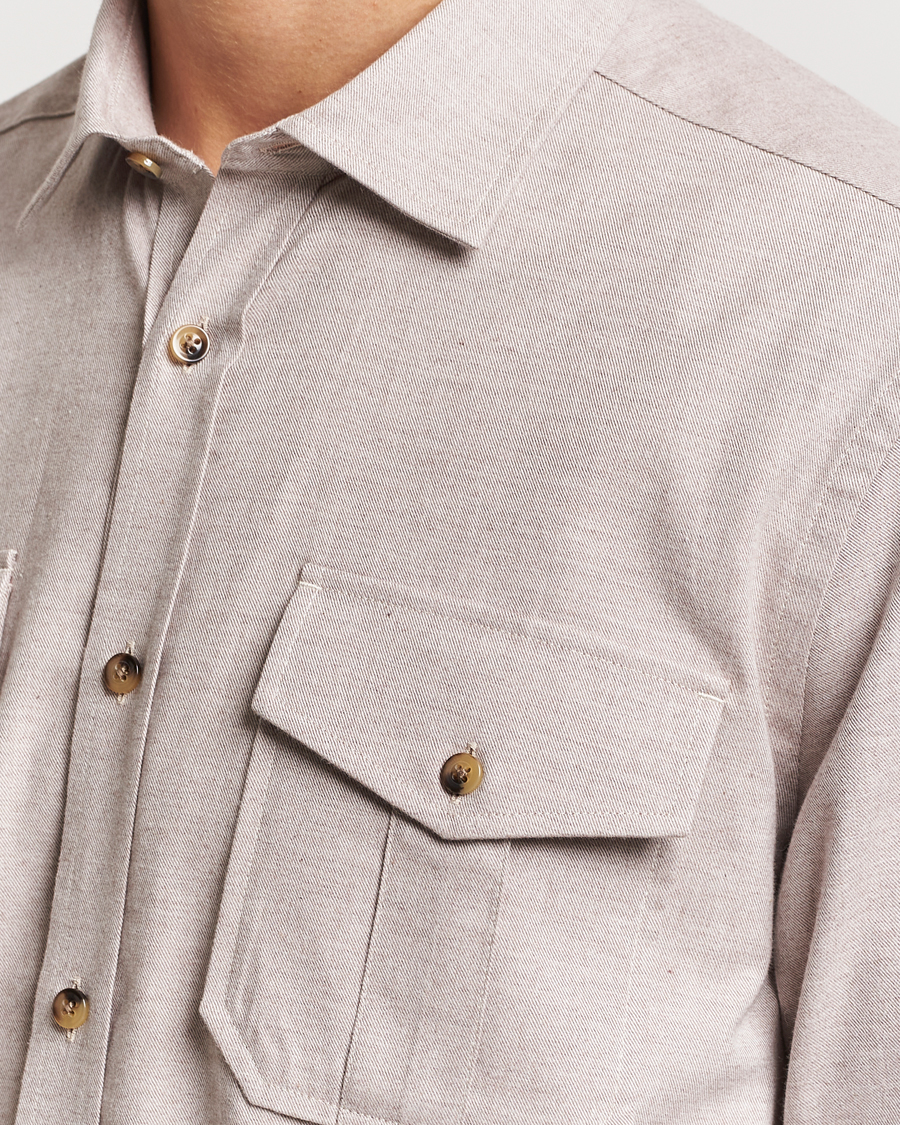 Herr | Skjortor | Morris | Weights Flanell Shirt Khaki