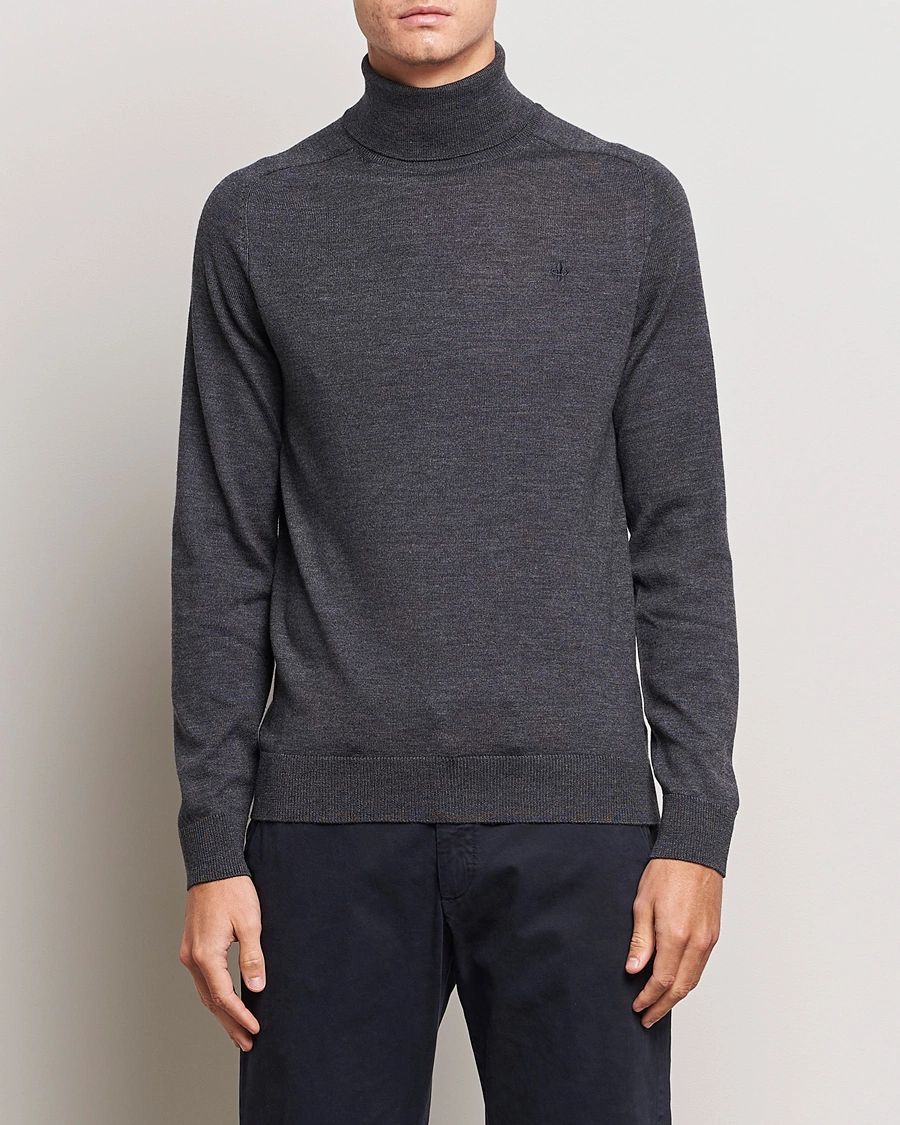 Herr | Polotröjor | Morris | Merino Rollneck Grey Melange