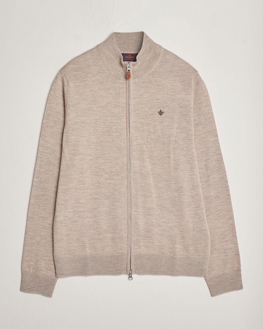 Herr | Tröjor | Morris | Merino Zip Cardigan Khaki