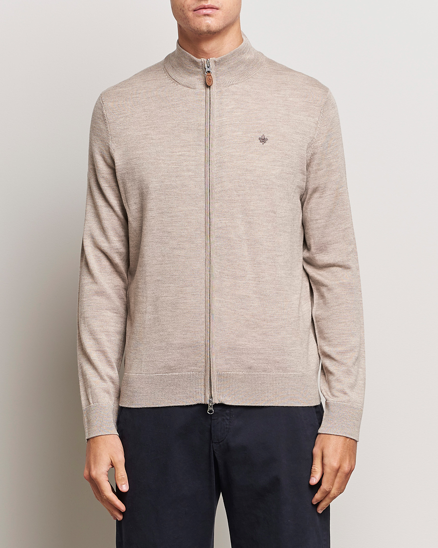 Herr | Tröjor | Morris | Merino Zip Cardigan Khaki