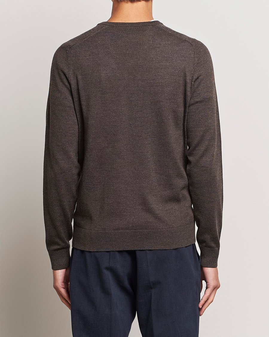 Herr | Tröjor | Morris | Merino V-neck Brown