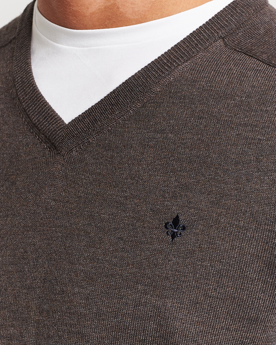 Herr | Tröjor | Morris | Merino V-neck Brown