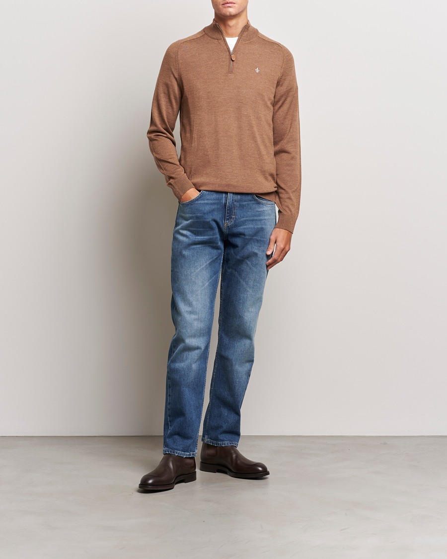Herr | Tröjor | Morris | John Merino Half Zip Camel