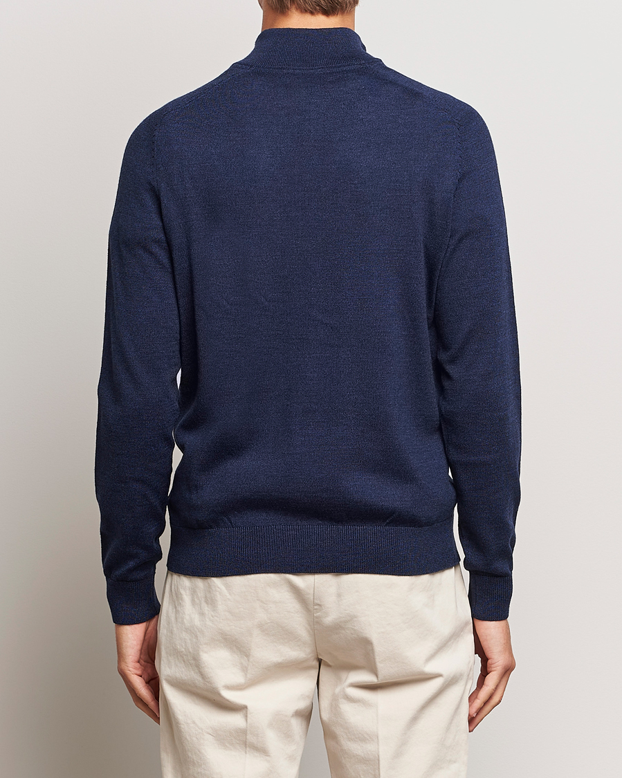 Herr | Tröjor | Morris | John Merino Half Zip Blue