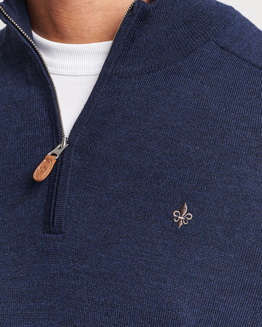 Herr | Tröjor | Morris | John Merino Half Zip Blue