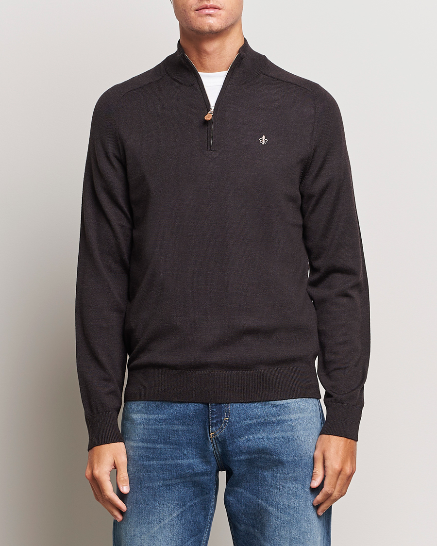 Herr | Tröjor | Morris | John Merino Half Zip Brown