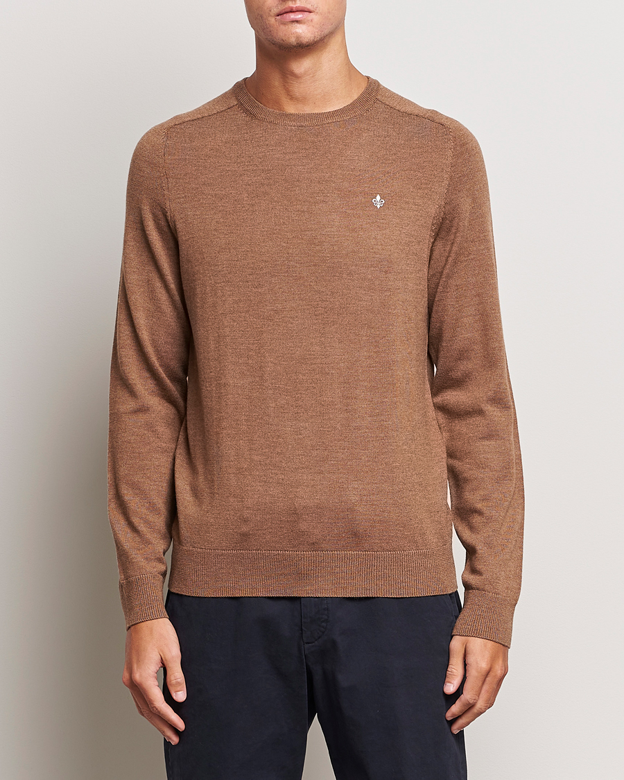 Herr | Tröjor | Morris | Merino Crew Neck Pullover Camel