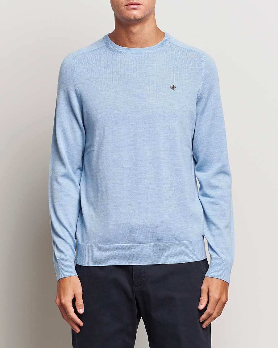 Herr | Tröjor | Morris | Merino Crew Neck Pullover Light Blue