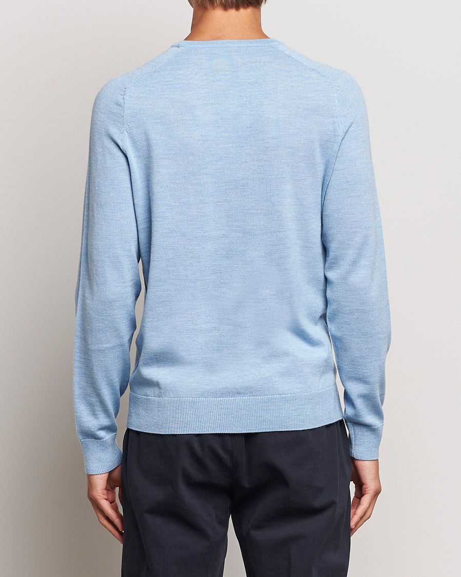 Herr | Tröjor | Morris | Merino Crew Neck Pullover Light Blue