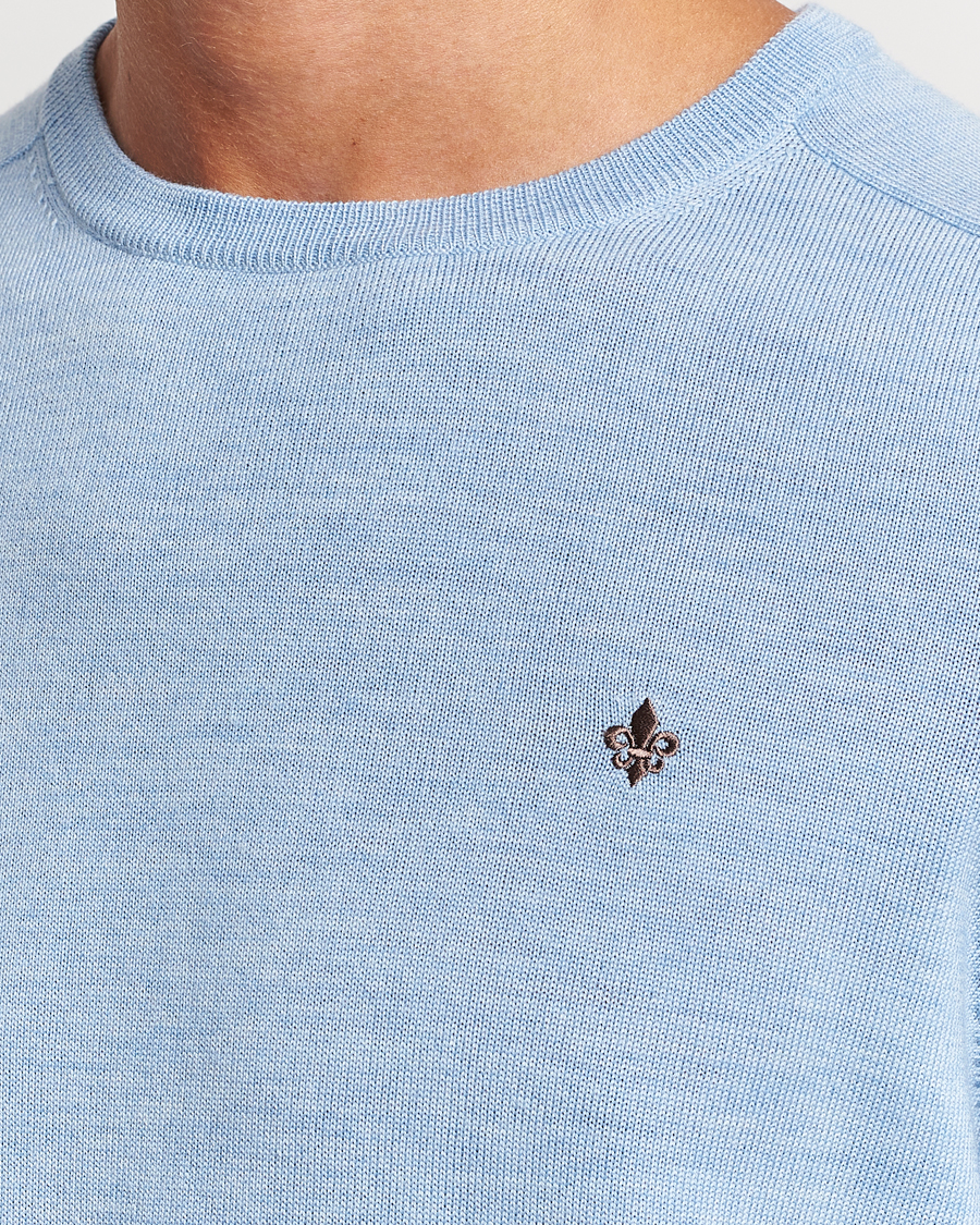 Herr | Tröjor | Morris | Merino Crew Neck Pullover Light Blue