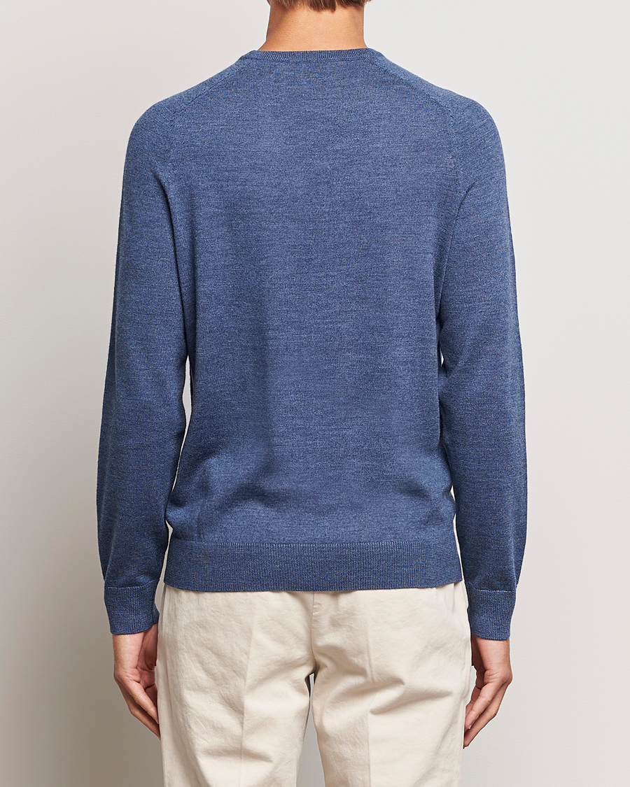 Herr | Tröjor | Morris | Merino Crew Neck Pullover Blue