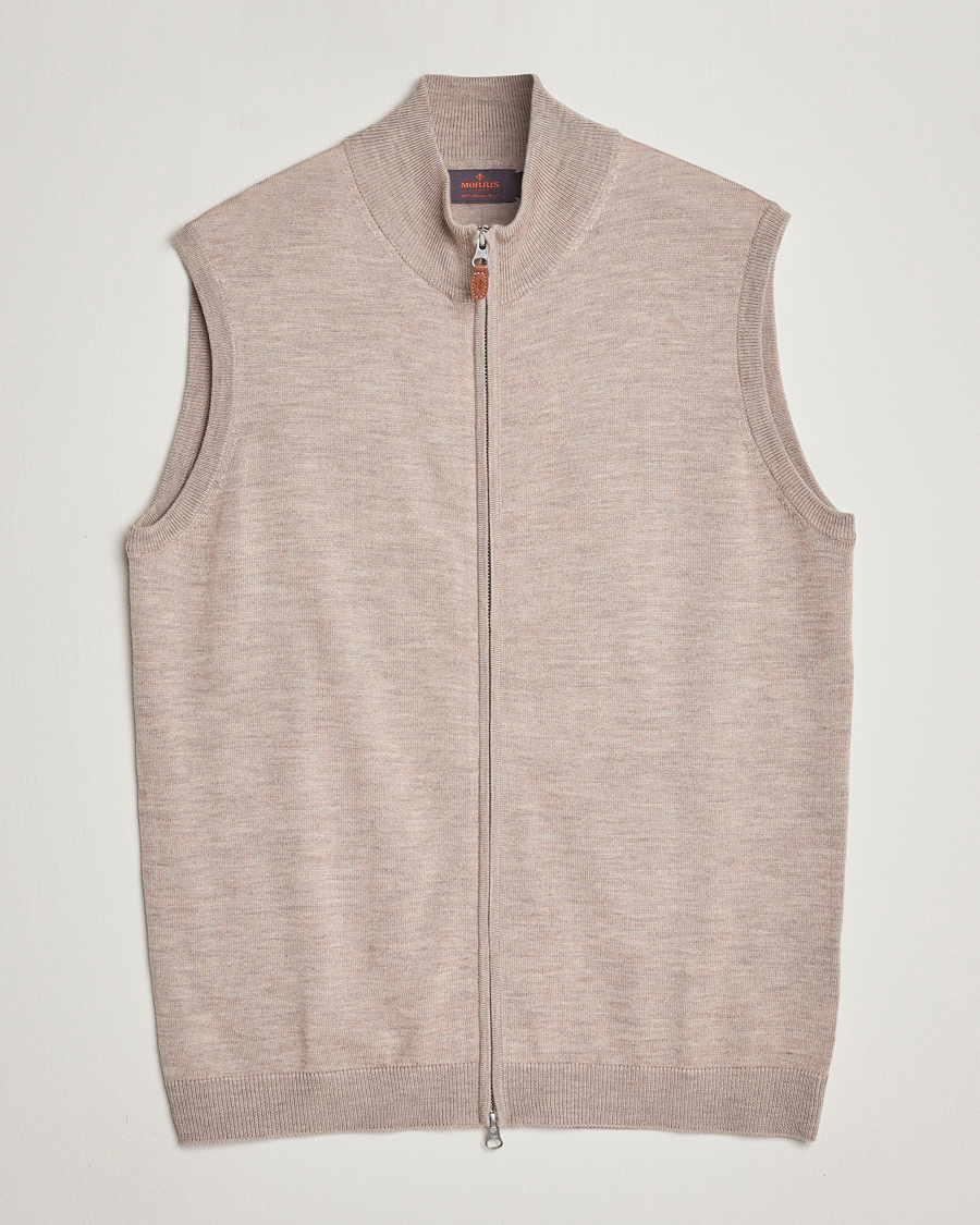 Herr | Tröjor | Morris | Merino Zip Vest Khaki
