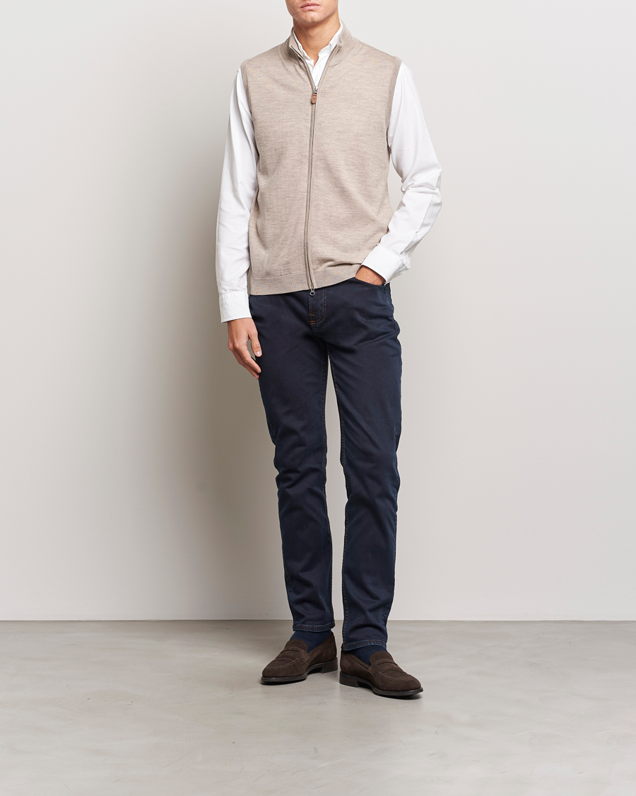 Herr | Tröjor | Morris | Merino Zip Vest Khaki