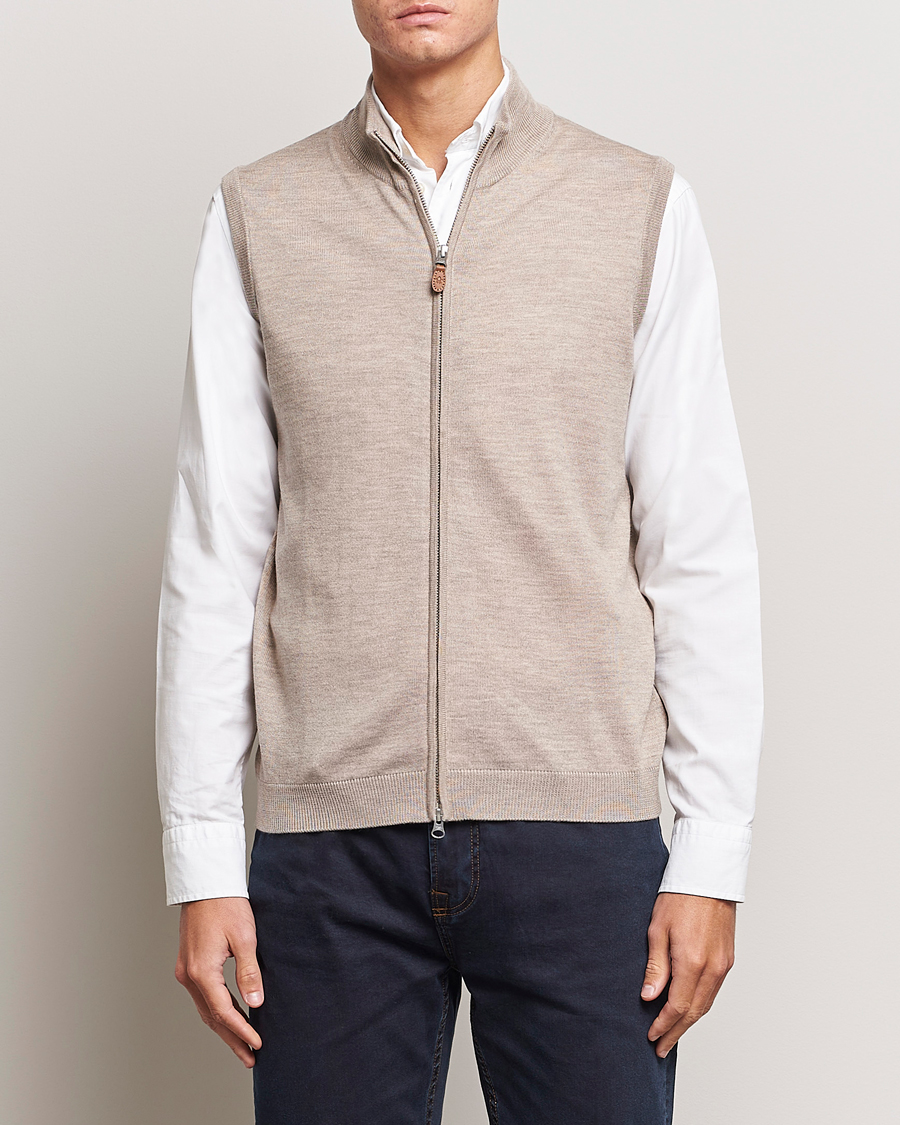 Herr |  | Morris | Merino Zip Vest Khaki
