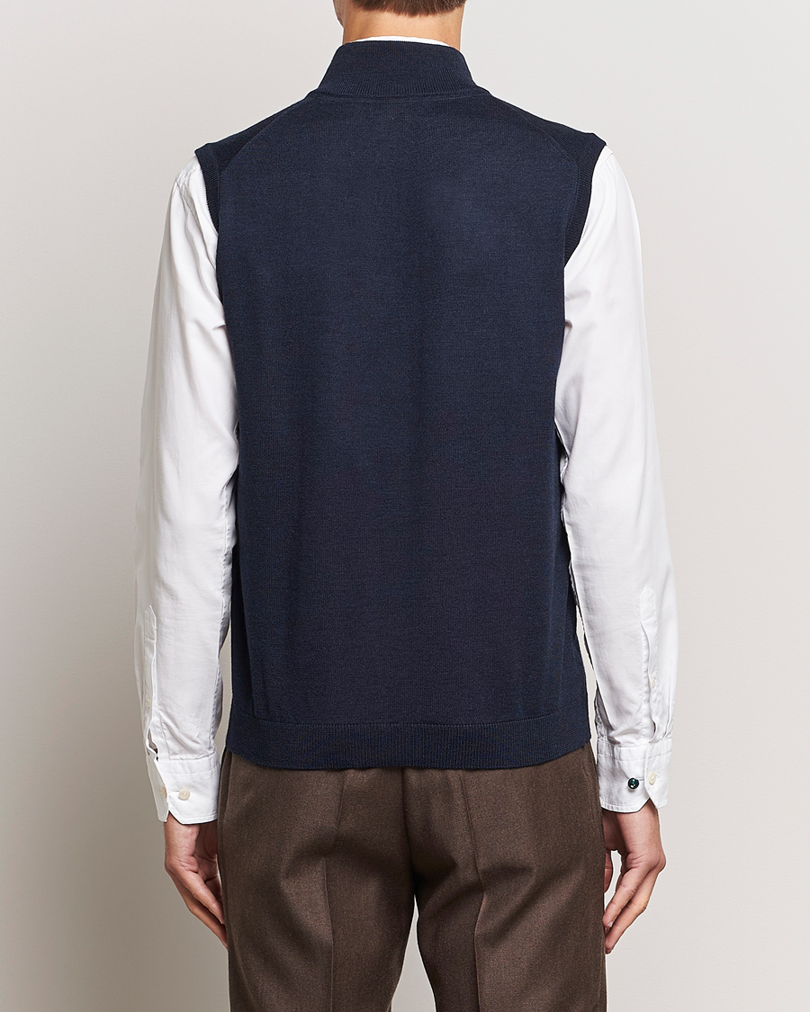 Herr | Tröjor | Morris | Merino Zip Vest Navy