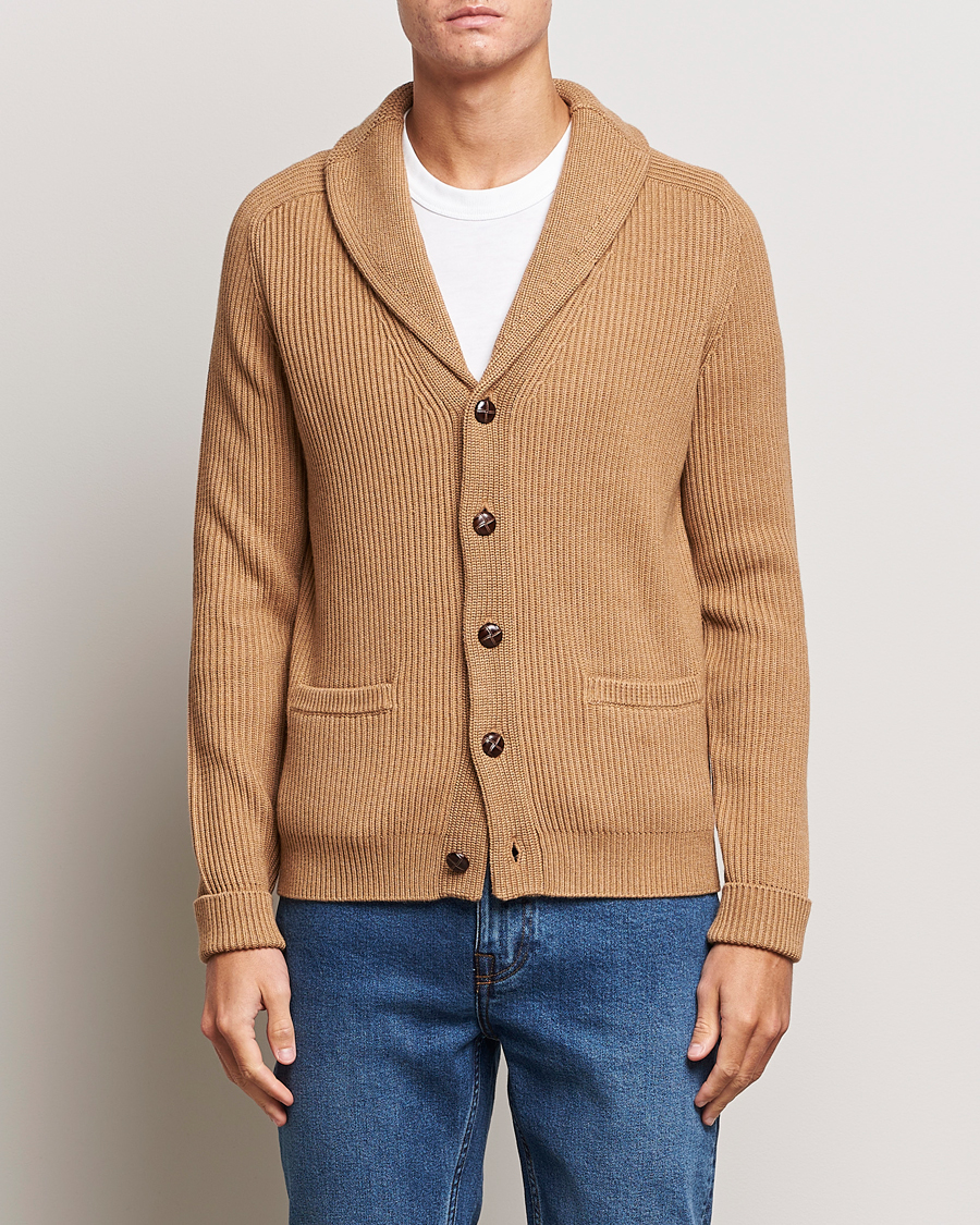 Herr | Tröjor | Morris | Brayden Shawl Cardigan Camel