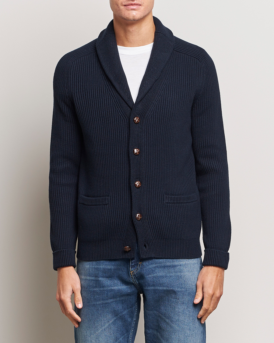 Herr | Tröjor | Morris | Brayden Shawl Cardigan Navy