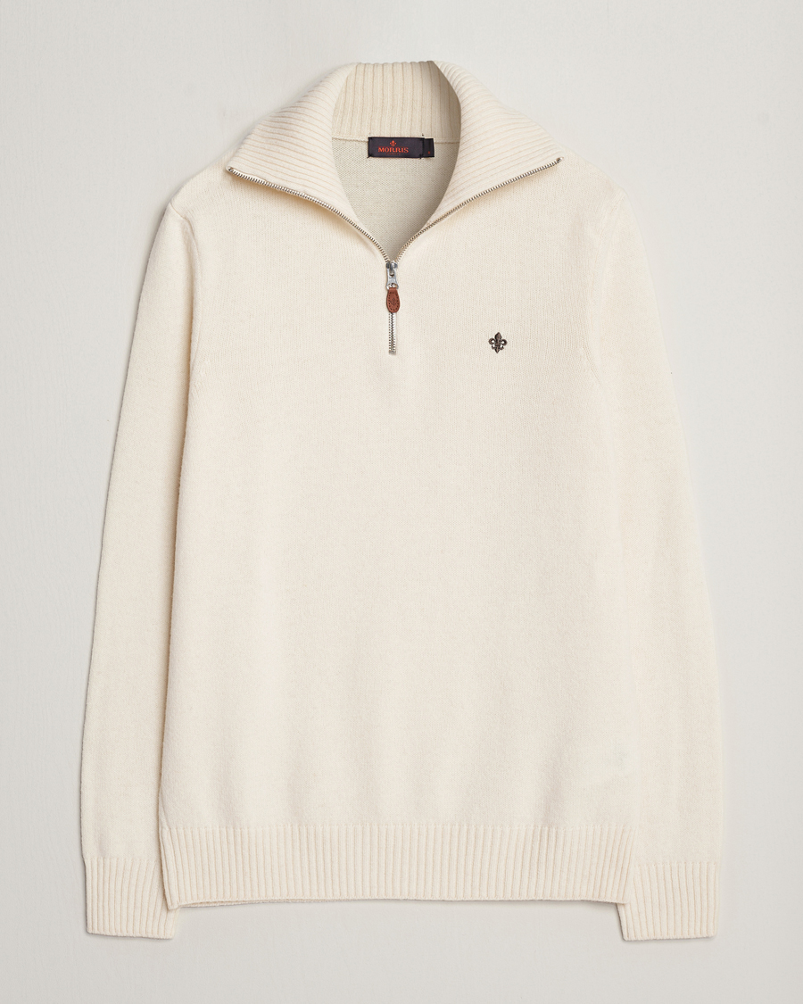 Herr | Tröjor | Morris | Newton Half Zip Off White
