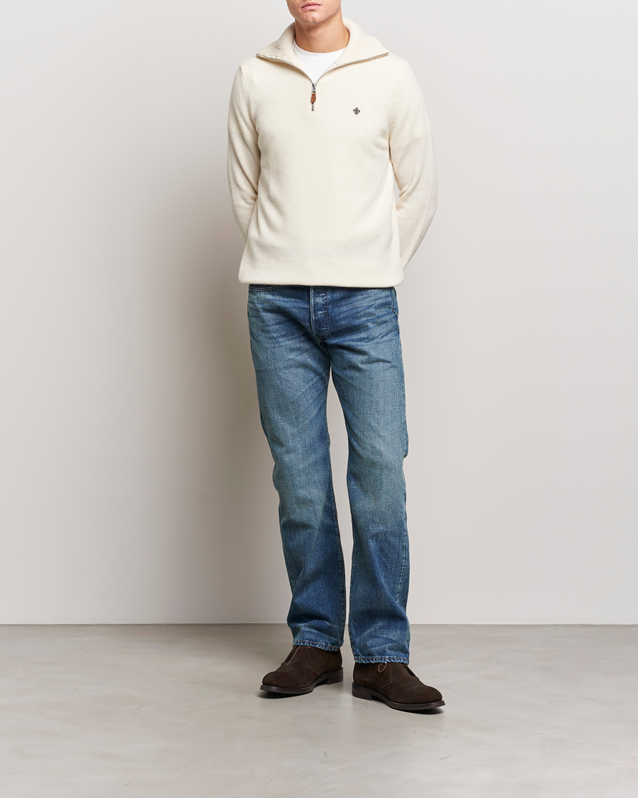Herr | Tröjor | Morris | Newton Half Zip Off White