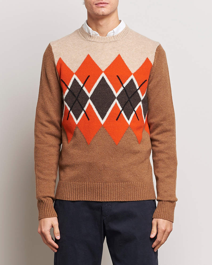 Herr |  | Morris | Ayle Argyle Crew Neck Camel