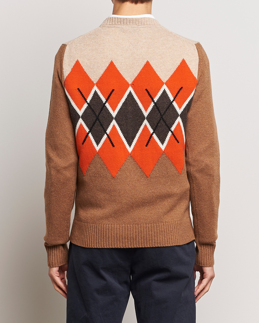 Herr | Tröjor | Morris | Ayle Argyle Crew Neck Camel