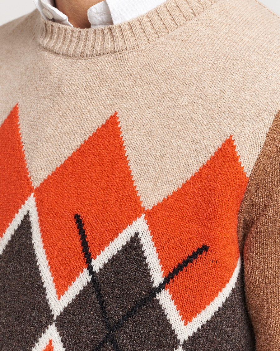 Herr | Tröjor | Morris | Ayle Argyle Crew Neck Camel