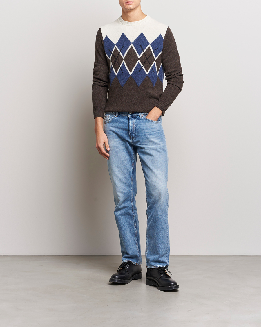 Herr | Tröjor | Morris | Ayle Argyle Crew Neck Brown