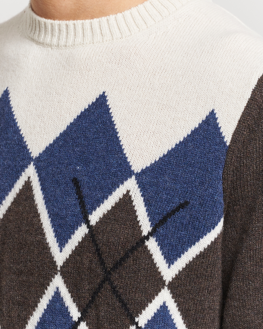 Herr | Tröjor | Morris | Ayle Argyle Crew Neck Brown