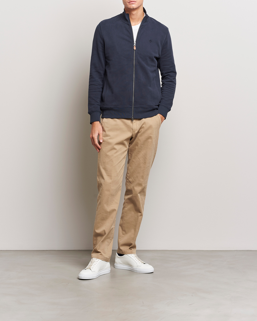 Herr | Tröjor | Morris | Warren Sweat Zip Cardigan Old Blue