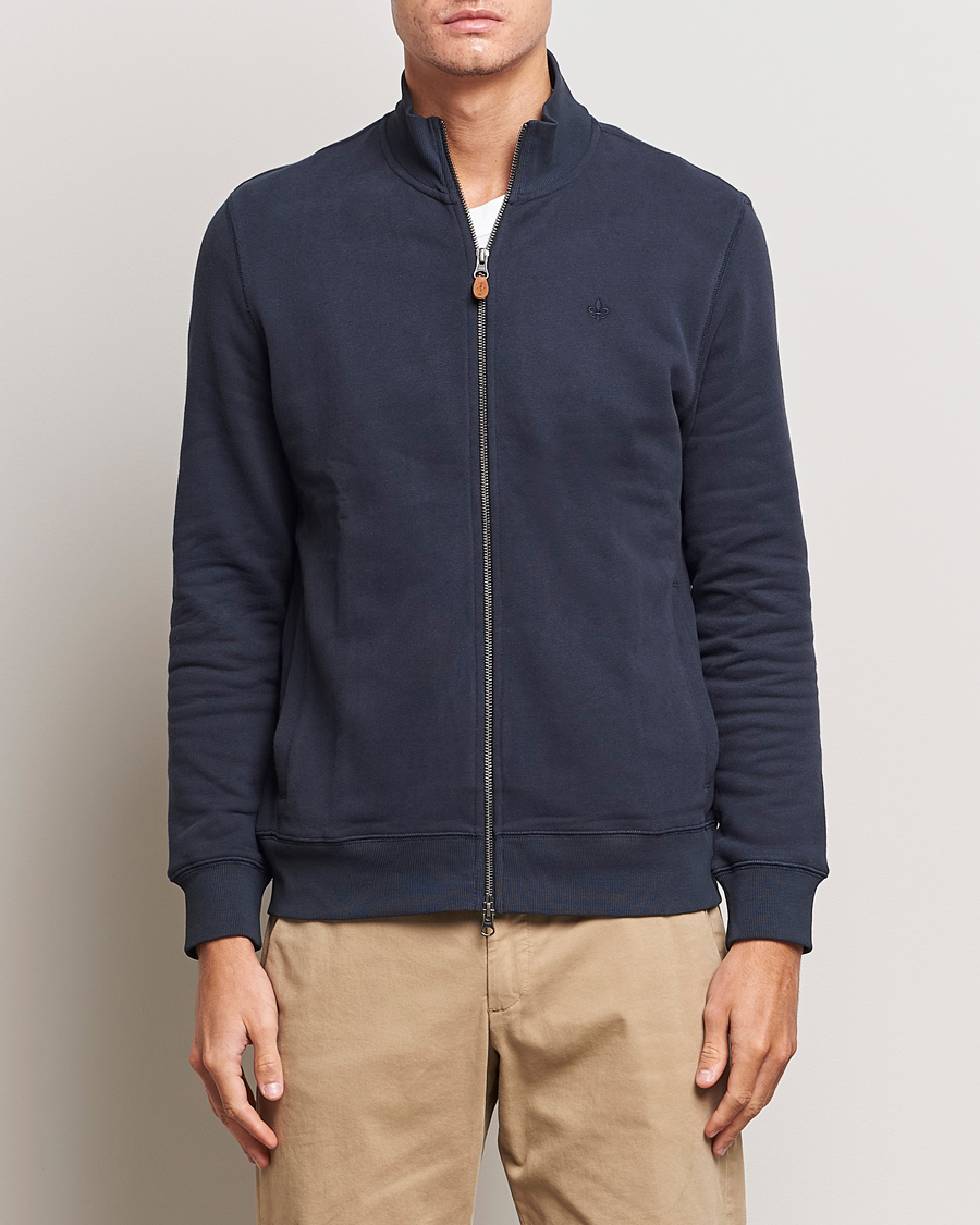 Herr | Tröjor | Morris | Warren Sweat Zip Cardigan Old Blue