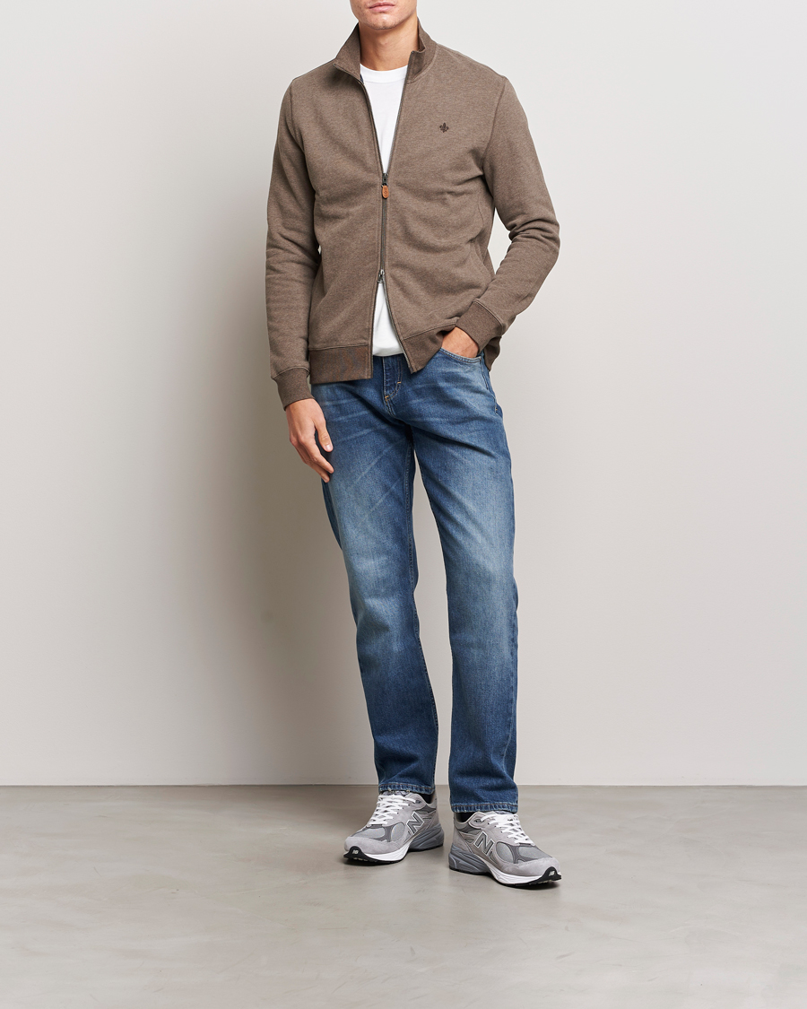 Herr | Tröjor | Morris | Warren Sweat Zip Cardigan Brown