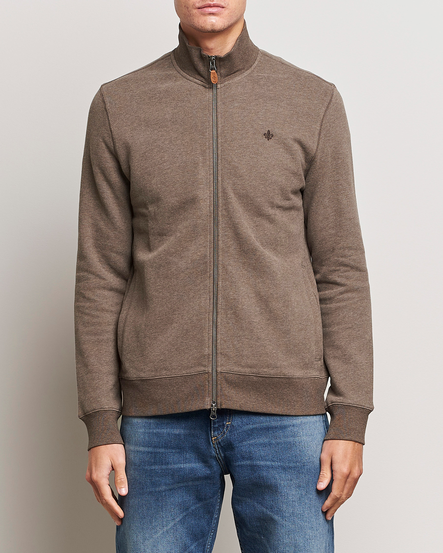 Herr | Tröjor | Morris | Warren Sweat Zip Cardigan Brown