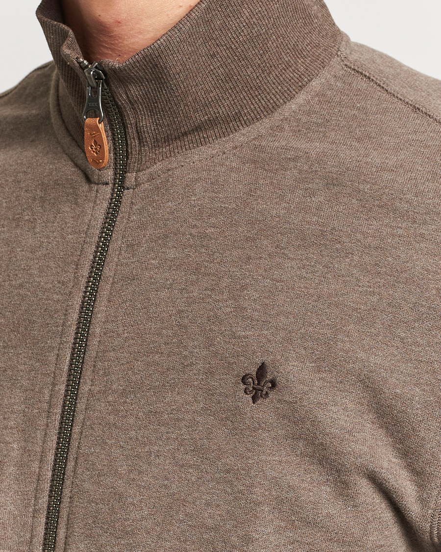Herr | Tröjor | Morris | Warren Sweat Zip Cardigan Brown