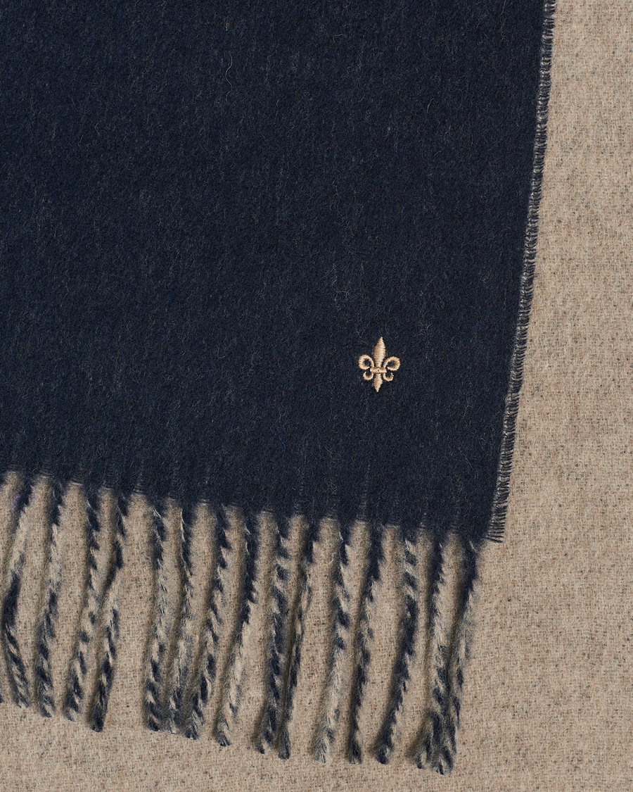 Herr | Morris Double Face Wool Scarf Navy | Morris | Double Face Wool Scarf Navy