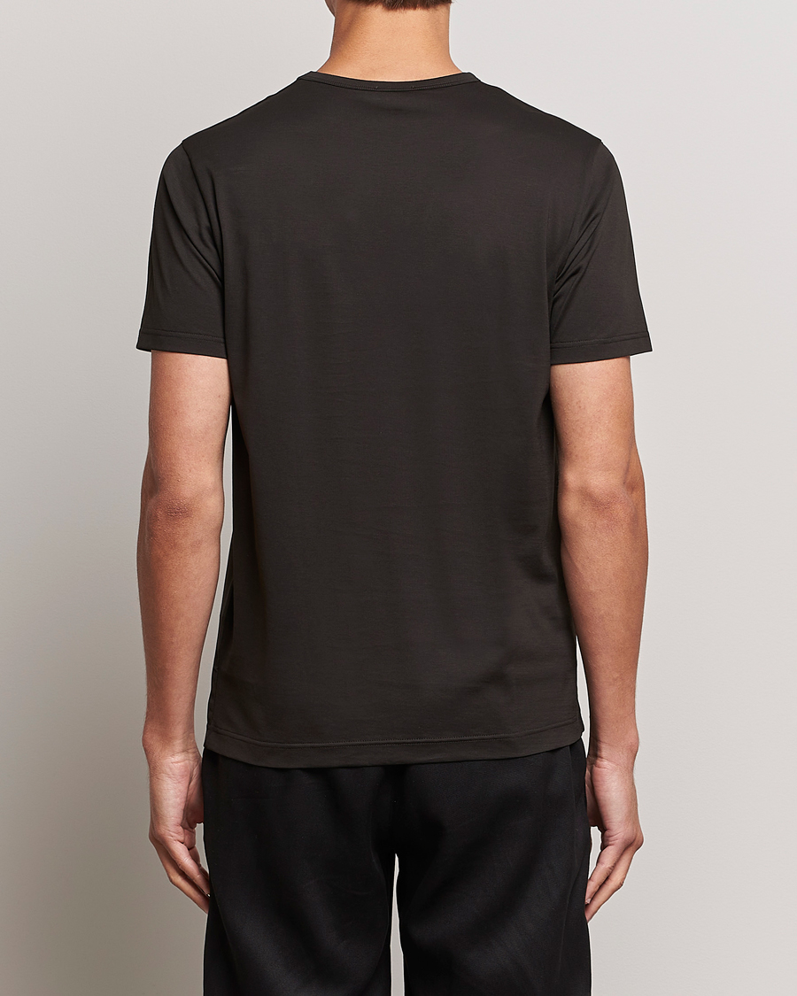 Herr | T-Shirts | Sunspel | Crew Neck Cotton Tee Coffee