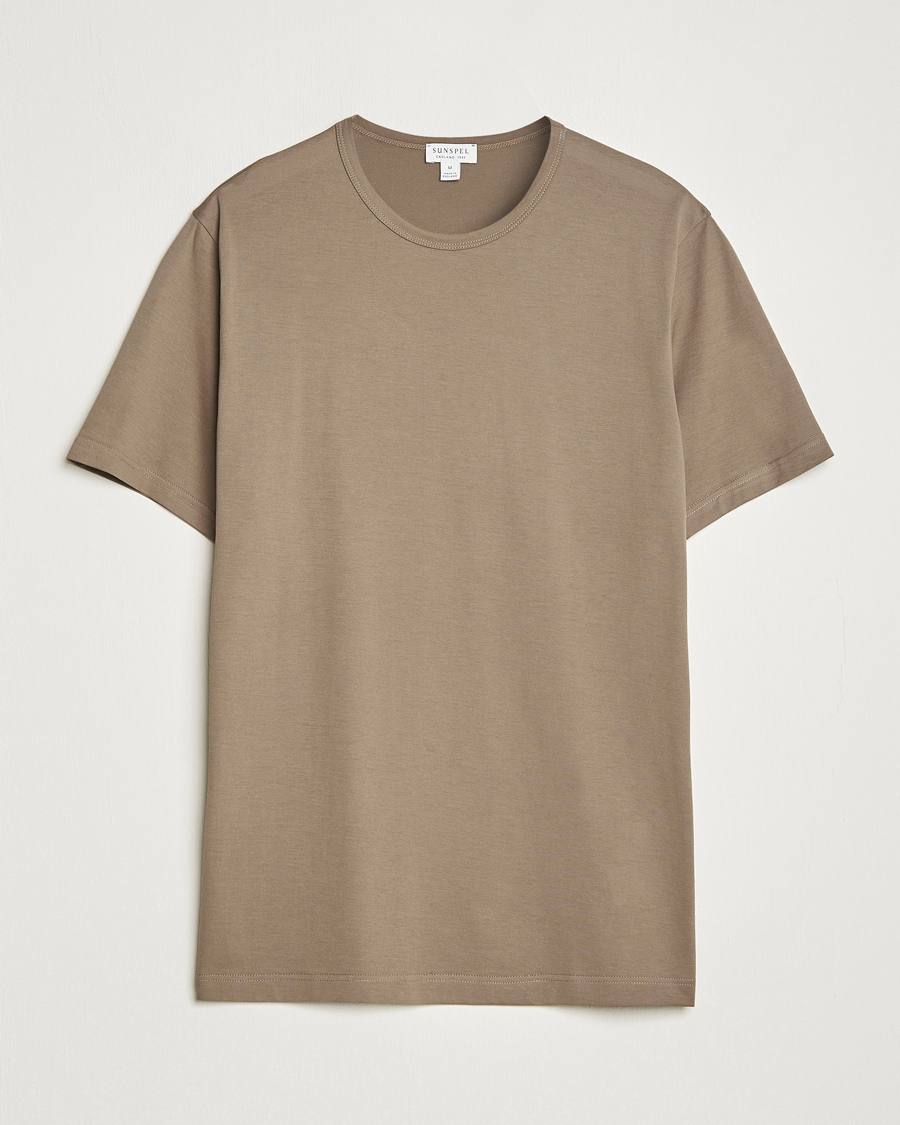 Herr | T-Shirts | Sunspel | Crew Neck Q82 Cotton T-Shirt Cedar