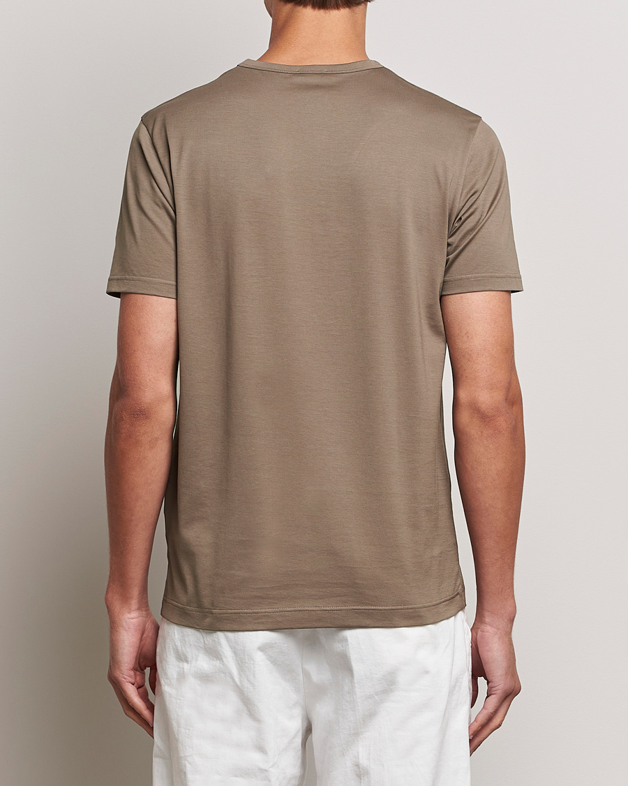 Herr | T-Shirts | Sunspel | Crew Neck Q82 Cotton T-Shirt Cedar