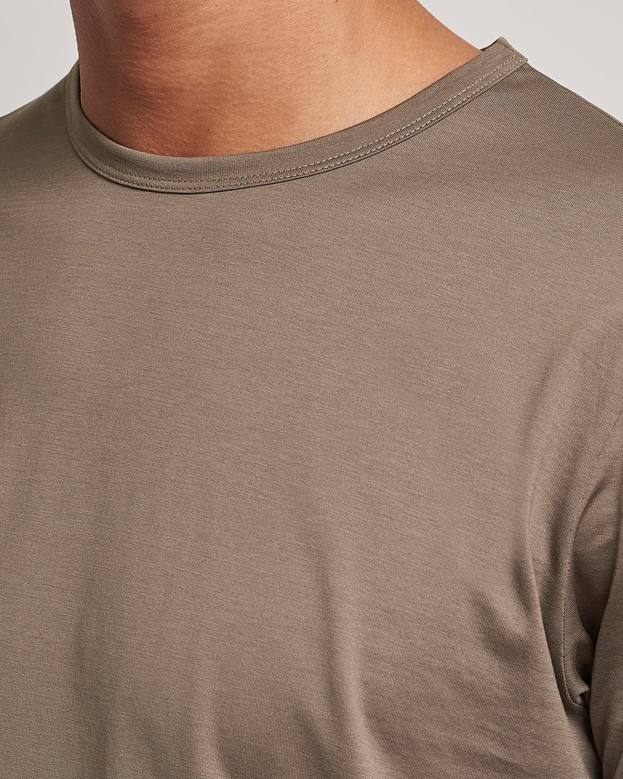 Herr | T-Shirts | Sunspel | Crew Neck Q82 Cotton T-Shirt Cedar